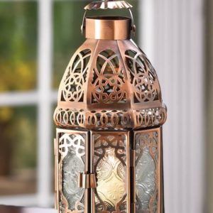 Copper Moroccan Candle Lamp