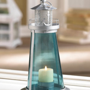 Blue Watch Tower Candle Lantern Lamp