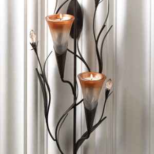 Dawn Lilies Candle Wall Sconce