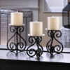 Scrollwork Candle Holders Stand Trio