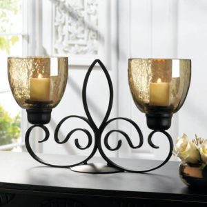 Fleur De Lis Dual Candle Holder