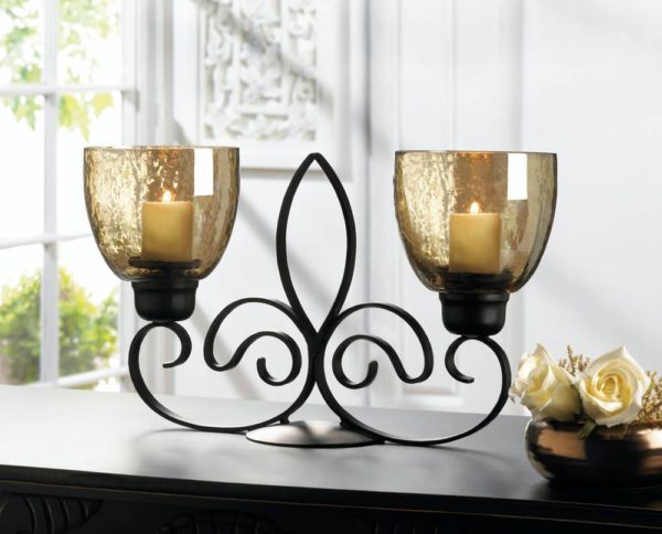 Fleur De Lis Dual Candle Holder