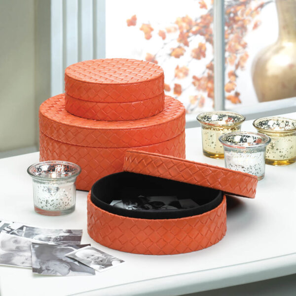 Orange Keepsake Boxes Trio