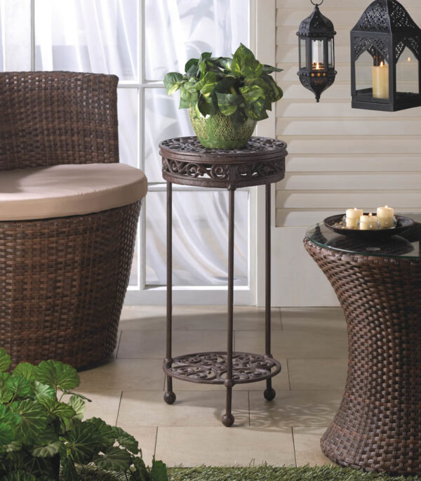 Cast Iron Plant Stand - Round - Image 2