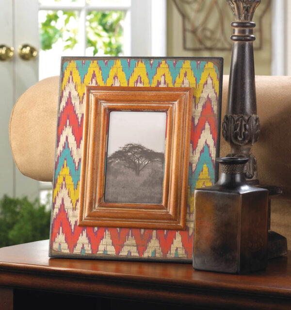 Ikat Chevron Wood Photo Frame 4 x 6