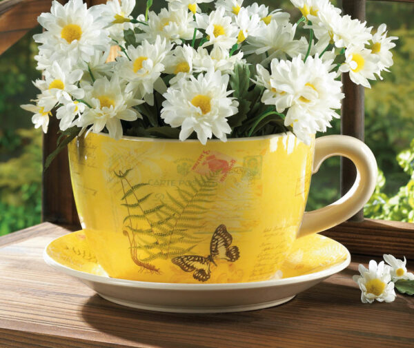 Garden Butterfly Teacup Planter