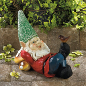 Lazy Gnome Solar Garden Statue