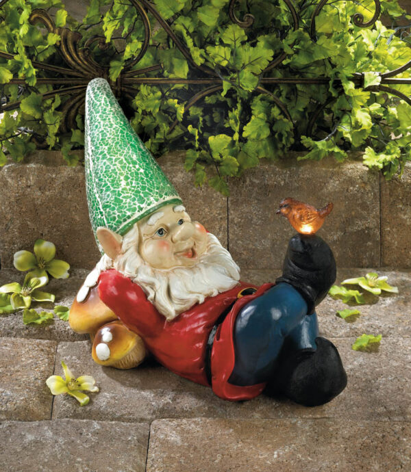 Lazy Gnome Solar Garden Statue - Image 2