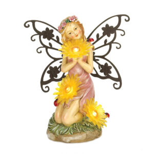 Garden Blooms Fairy Solar Statue