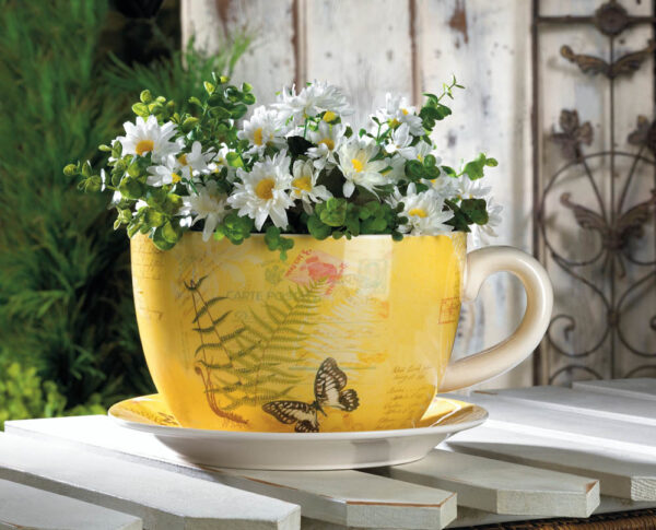 Garden Butterfly Teacup Planter (L)