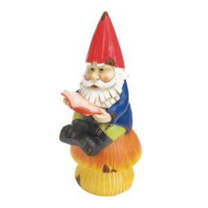 Bookworm Gnome Solar Statue