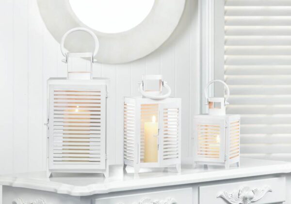 Small White Horizon Lantern