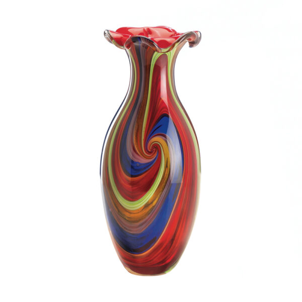 Swirl Of Colors Art Glass Vase