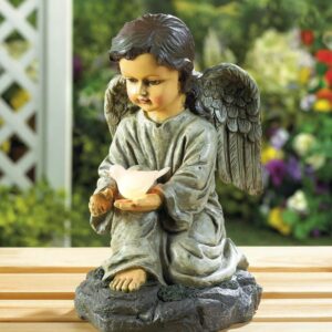 Solar Angel With Dove Statue