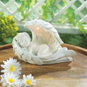 Peaceful Solar Cherub Figurine