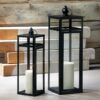 Black Dramatic Geometry Lantern