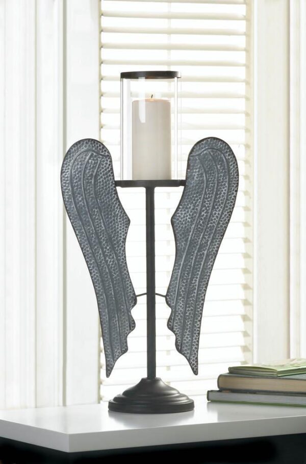 Angel Wings Farmhouse Candle Holder