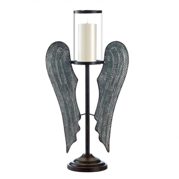 Angel Wings Farmhouse Candle Holder - Image 2