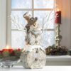 Twig Lights Snowman Statue