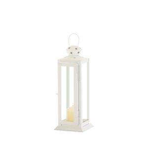 Small Cutout Stars White Lantern