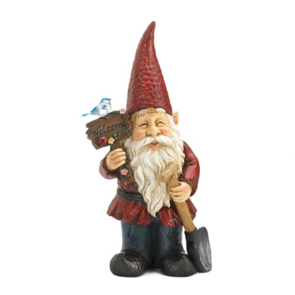 Welcome Gnome Solar Garden Decoration - Image 2