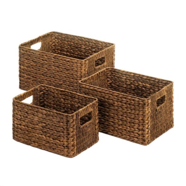 Brown Wicker Baskets Trio