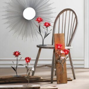 Single Red Flower Candle Holder