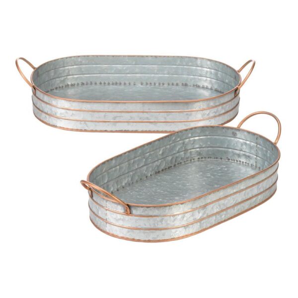 Oblong Galvanized Metal Trays