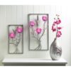 Two Candle Magenta Flower Wall Sconce