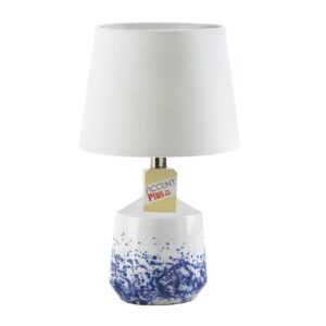 White & Blue Splash Table Lamp