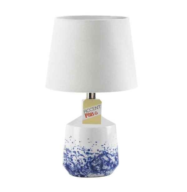 White & Blue Splash Table Lamp