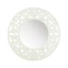 Carved Round White Wall Mirror