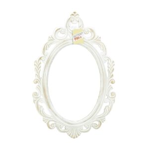 Antiqued White Wall Mirror