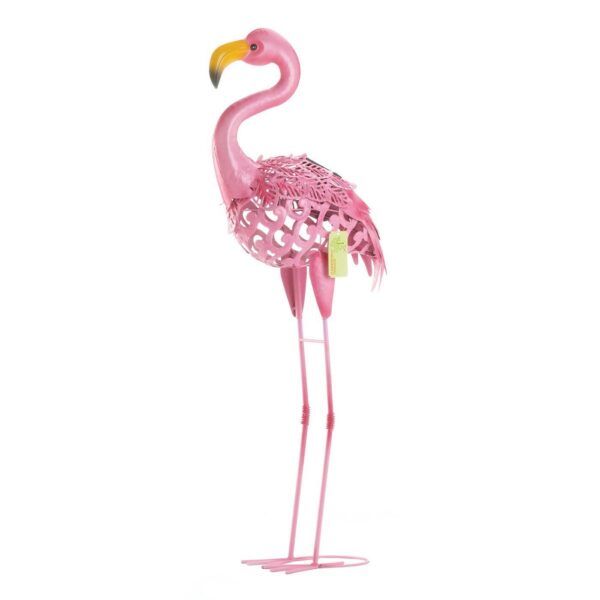 Standing Tall Solar Flamingo Statue