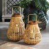 Large Slat Wood Lantern