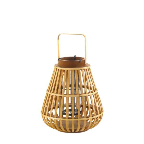 Small Slat Wood Lantern - Image 2