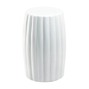 Glossy White Ceramic Stool