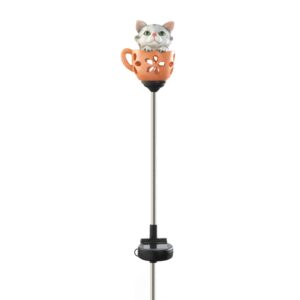 Kitten In Cup Solar Stake