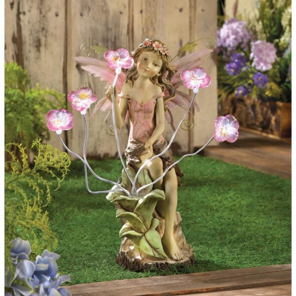 Peony Fairy Solar Statue - Image 2